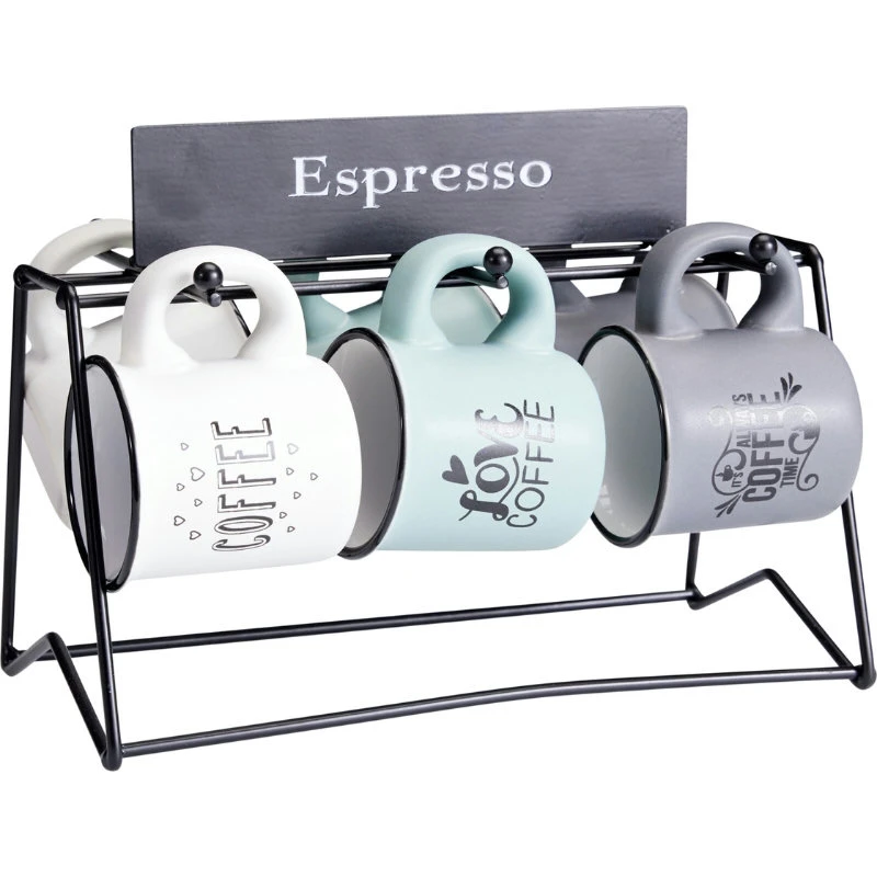 Kaffeebecher-Set 7-tlg. 110 ml Q09000050 by Koop color Svart