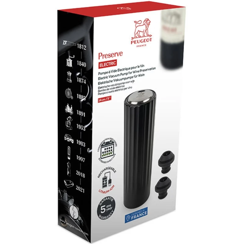 Peugeot Line Preserve elektrische Wein-Vakuumpumpe 210892 by Peugeot color Natur