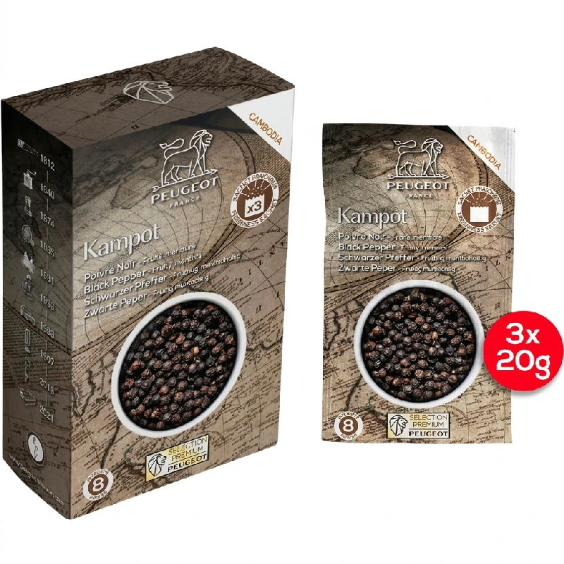 Peugeot Schwarzer Kampot-Pfeffer 60g 42462 by Peugeot color Svart