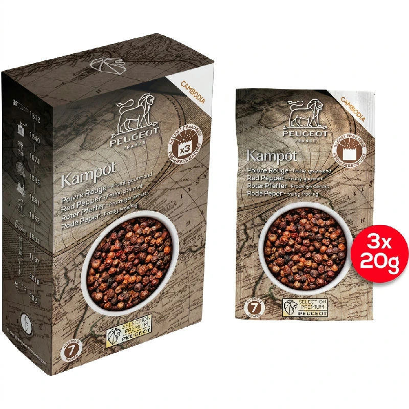Peugeot Roter Kampot-Pfeffer 60 g 42479 by Peugeot color Svart