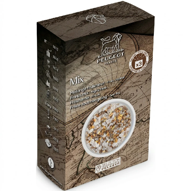 Peugeot Frisk Mix Gewürzsalz für Salzmühlen 135 g 46972 by Peugeot color Svart