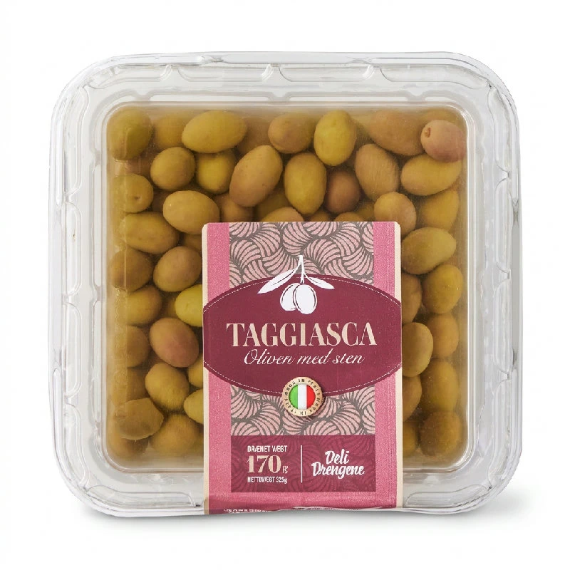 Taggiasca Oliven in Salzlake 170g 2175 by Deli Drengene color Svart