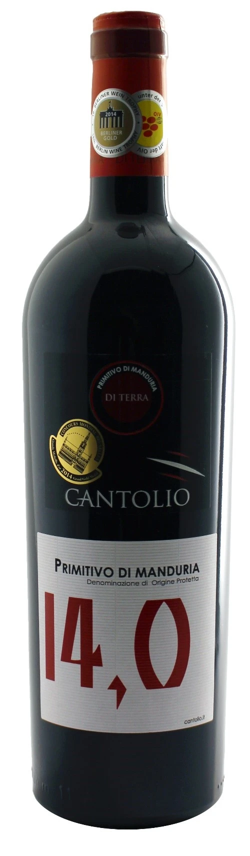Primitivo di Manduria DOP Terra 14 % 0,75 L – Cantolio 25408 by Cantolio color Svart