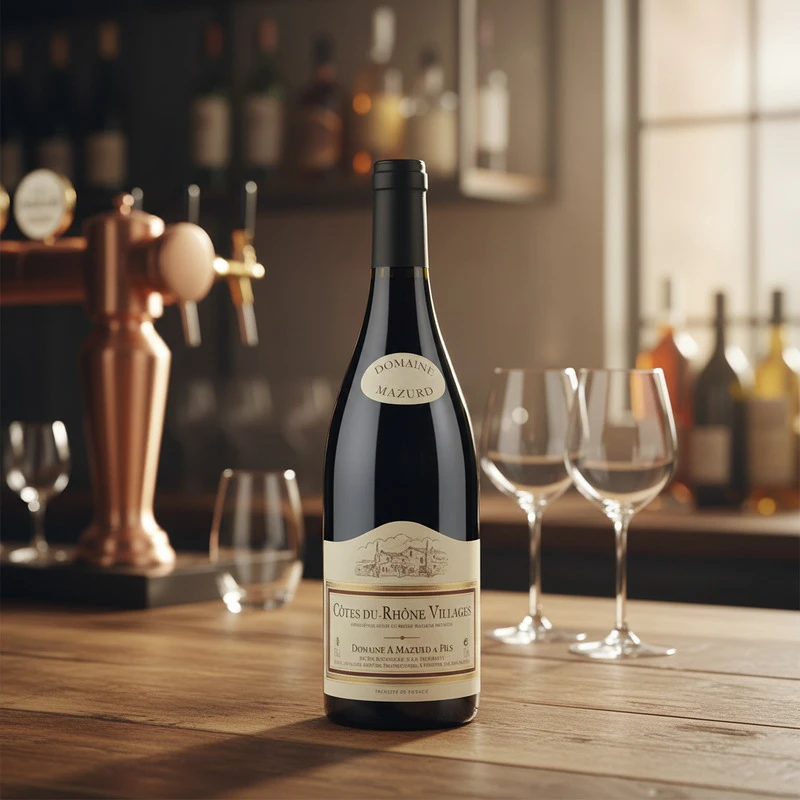 Côtes du Rhône Villages 0,75 L – Domaine Mazurd 25900 by Domaine Mazurd color Svart