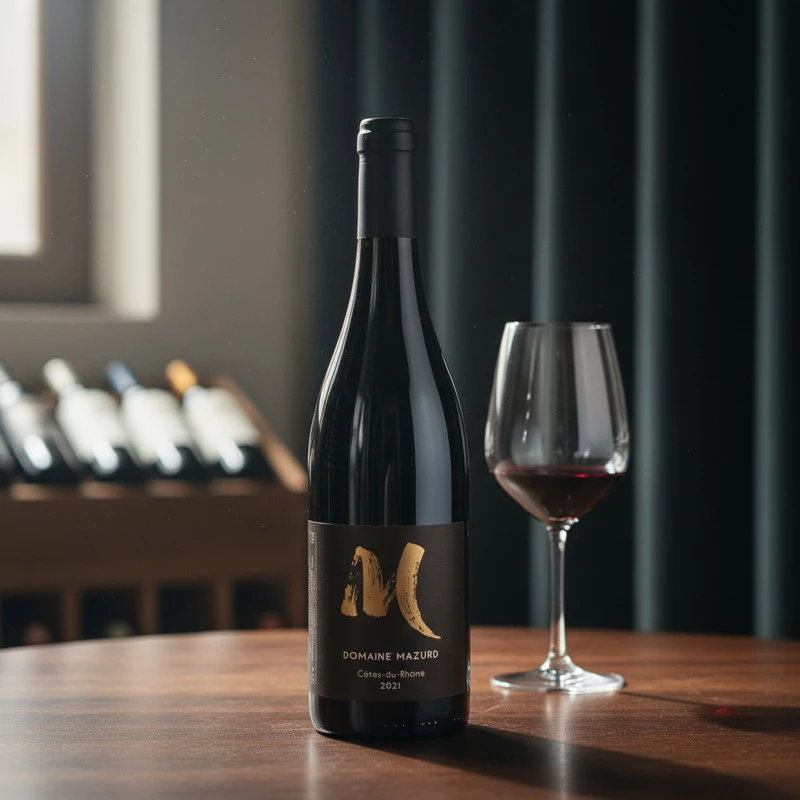 Côtes du Rhône 0,75 L – Domaine Mazurd 25902 by Domaine Mazurd color Svart