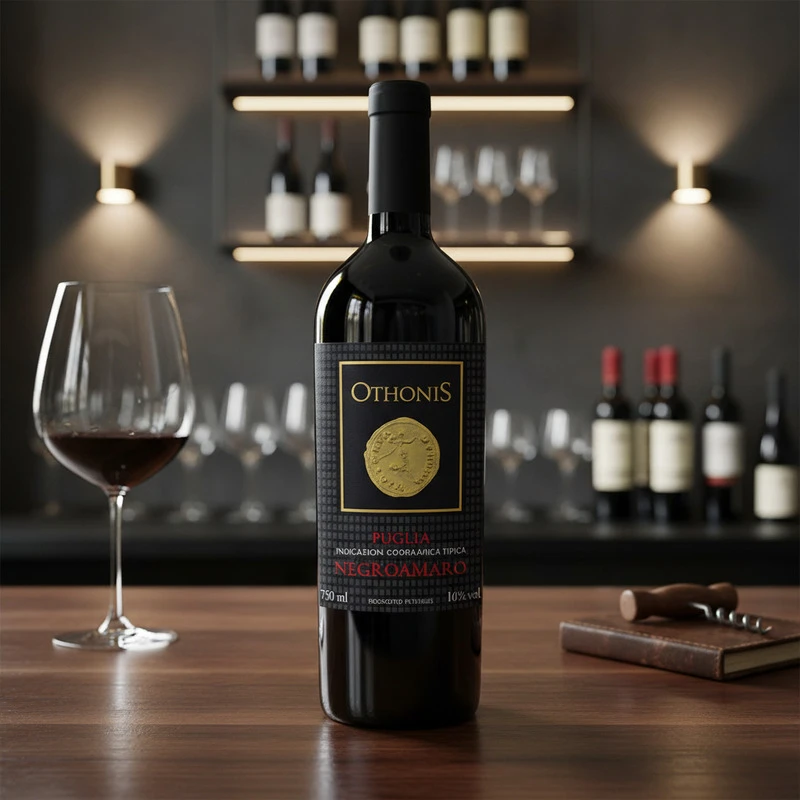 Negroamaro IGT Puglia 16 % 0,75 L – Othonis 26085 by Cantolio color Svart