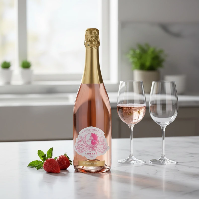 Liberté Rosé Sekt alkoholfrei 0,75 L – Lergenmüller 26457 by Lergenmüller color Svart