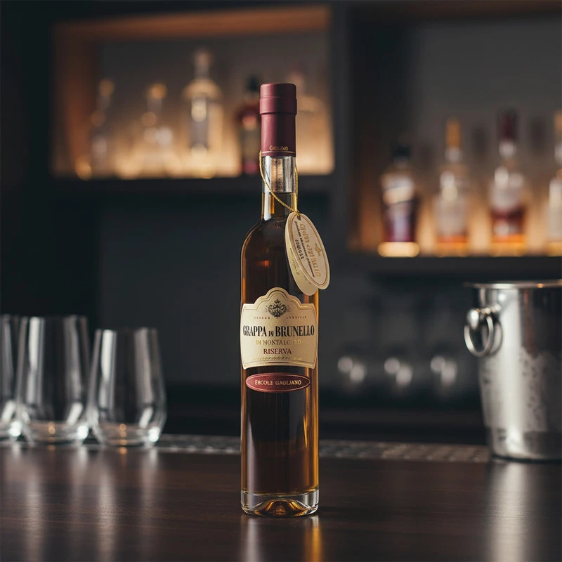 Grappa Brunello Riserva 40 % 0,50 L in Stahlröhre – Gagliano 26915 by GAGLIANO color Svart
