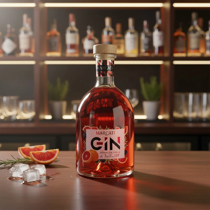 Gin Blutorange Sicilia 42 % 0,70 L – Marcarti 26931 by Marcarti color Svart