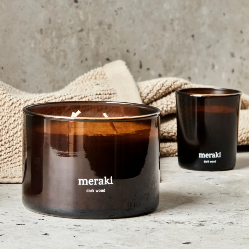 Meraki Duftkerze, Dark Wood, Braun Groß 366650305 by Meraki color Bruin