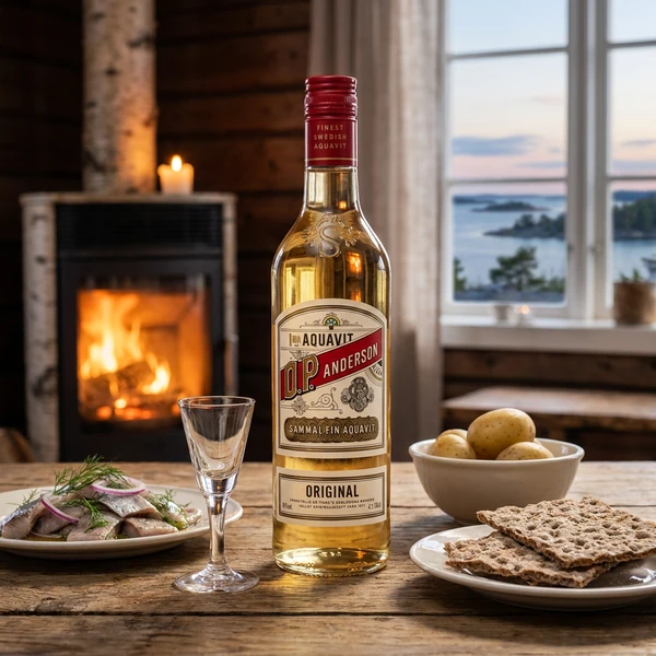O.P. Anderson Original Aquavit, ØKO FL 70 62015 by OPANDERSON color Svart