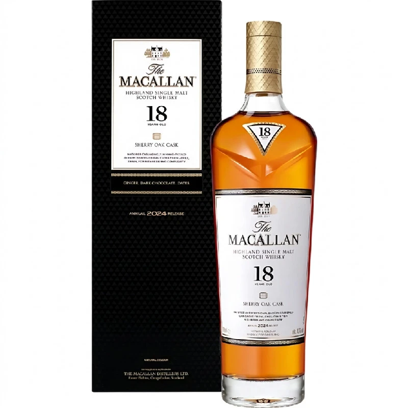 Macallan Sherry Oak 18 YO Highland Single Malt 70 cl 2024 100122682024 by MACALLAN color Svart