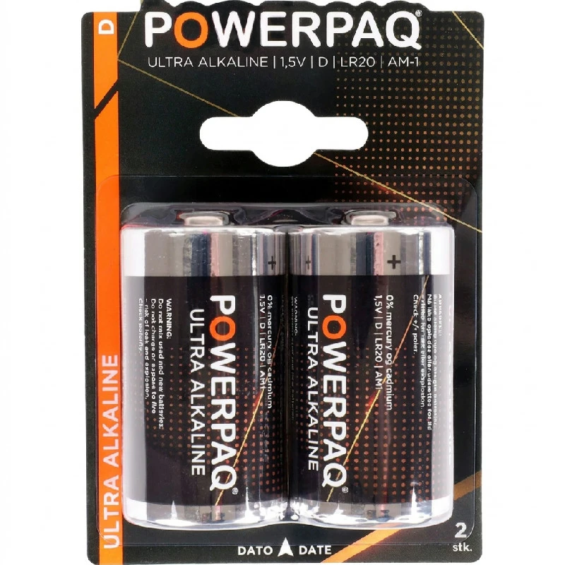 Batterien | Ultra Alkaline D | PowerPaq 12922AG by PowerPaq color Svart/guld