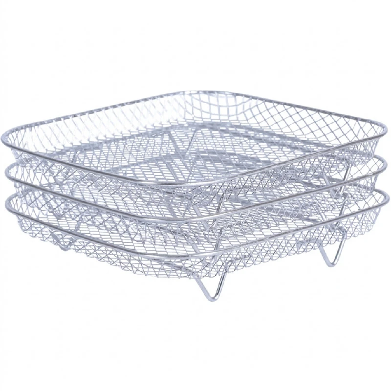 Airfryer Rack | 3-lagiger Rost | Quadratisch 14360AG by Airfryer color Silver/Metall