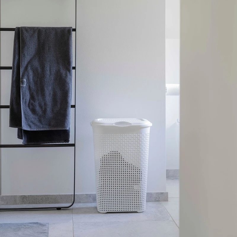 Wäschekorb Rattan-Optik Weiß | Plast1 175006AG by Plast1 color Vit