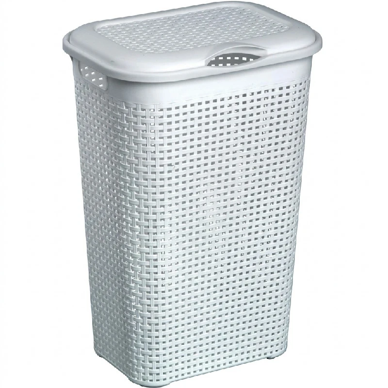 Wäschekorb Rattan-Optik Weiß | Plast1 175006AG by Plast1 color Vit