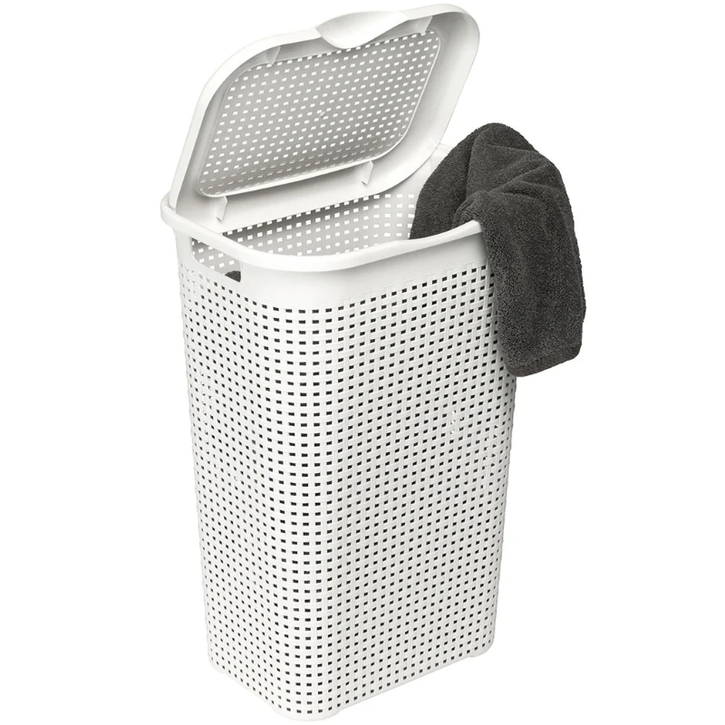Wäschekorb Rattan-Optik Weiß | Plast1 175006AG by Plast1 color Vit