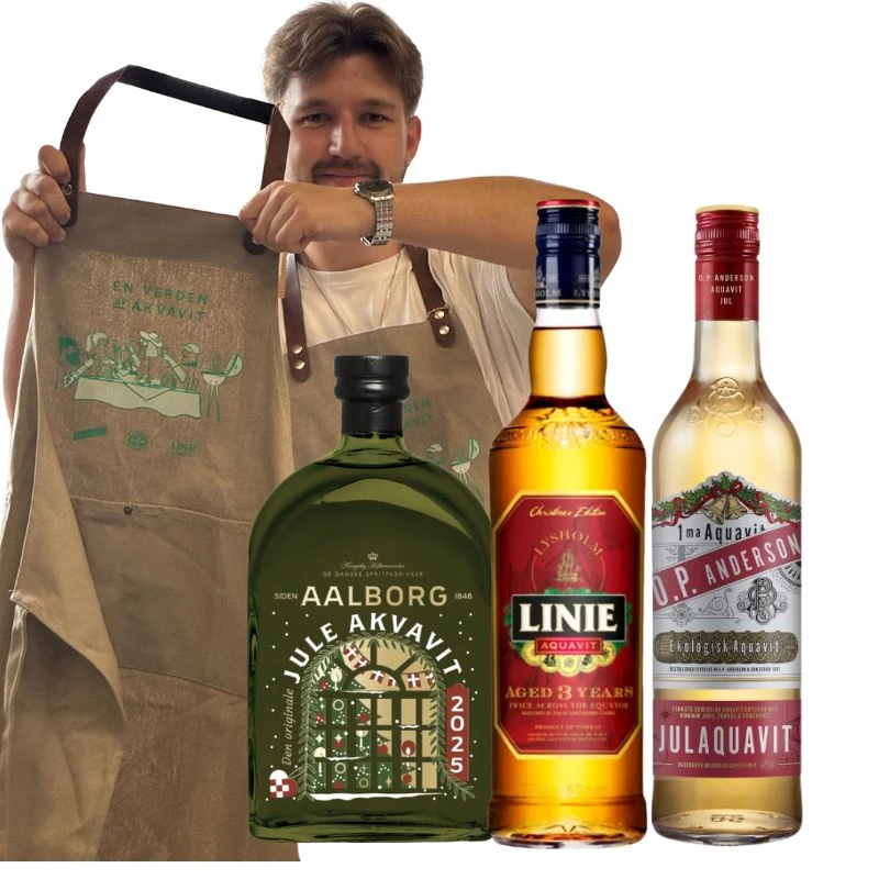 Aalborg Akvavit Julepakken m. forklæde - LIMITED Bundle121 by Bundle color Svart