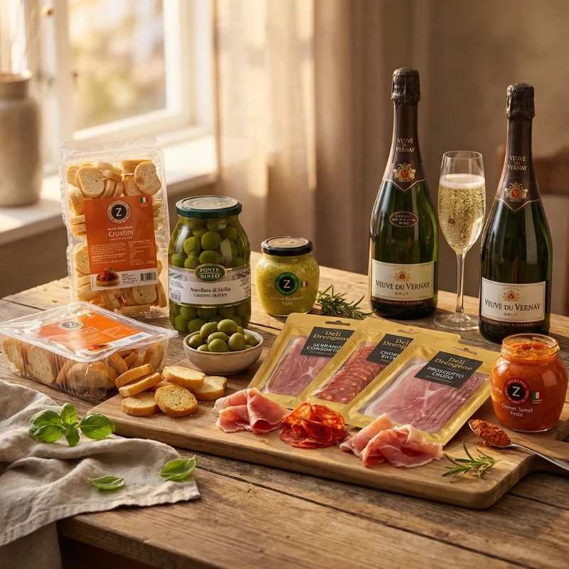 Kleines Tapas & Wein Geschenkset für 2–4 Personen Bundle122 by Bundle color Svart
