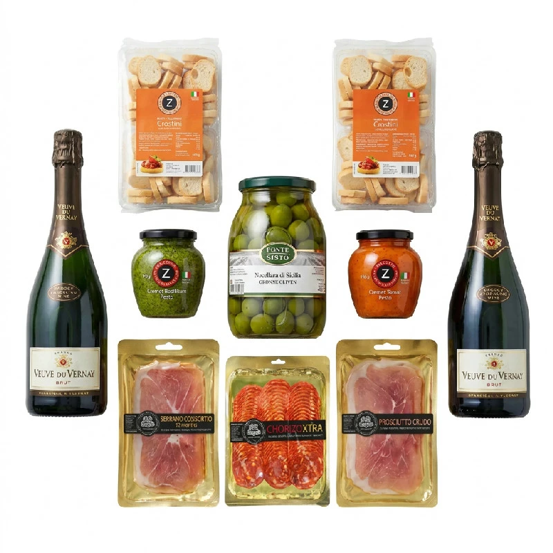 Kleines Tapas & Wein Geschenkset für 2–4 Personen Bundle122 by Bundle color Svart