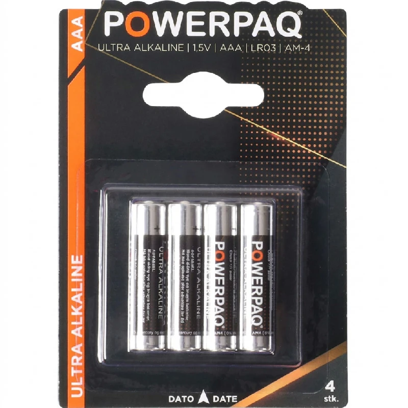 Batterien Ultra Alkaline 9V 4 Stk. | PowerPaq 12925AG by PowerPaq color Svart/guld