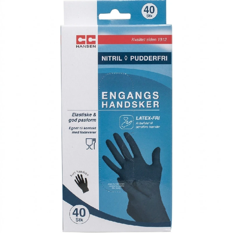 CC Hansen Nitril-Einweghandschuhe Schwarz 40 Stk. 4792AG by CC Hansen color Assorterad