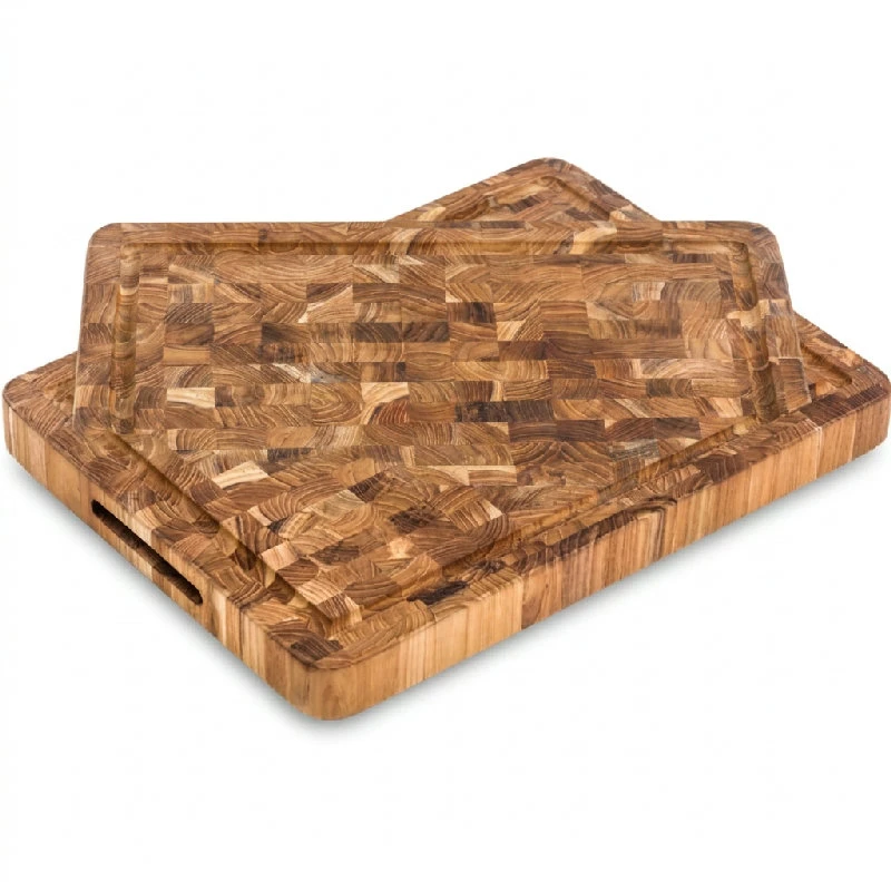 Teak Haus Hackblock Schneide- und Tranchierbrett 42 x 30,5 x 3,8 cm TH311 by Teak Haus color Svart