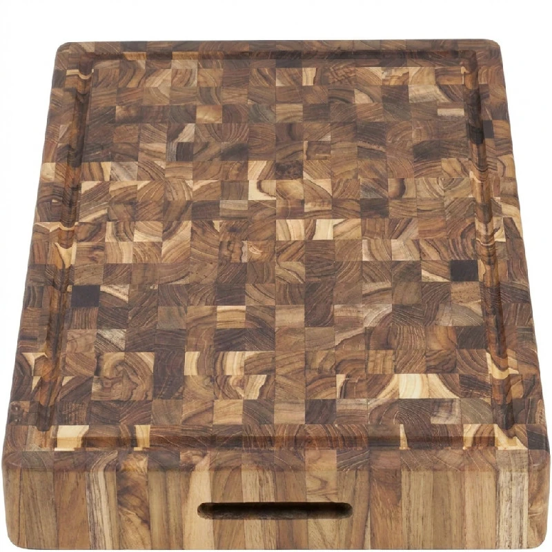 Teak Haus Hackblock Schneidebrett extra dick 52 x 36 x 6,4 cm TH313 by Teak Haus color Svart