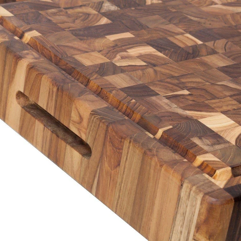 Teak Haus Hackblock Schneidebrett extra dick 52 x 36 x 6,4 cm TH313 by Teak Haus color Svart