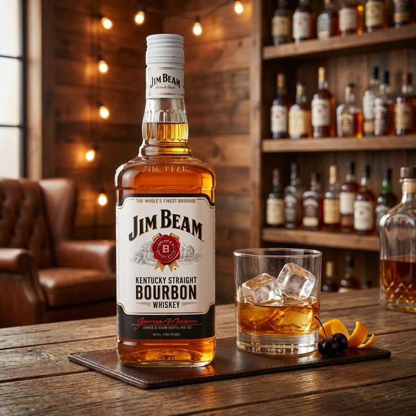 Jim Beam White Label Bourbon* FL 100 58080 by JIMBEAM color Svart
