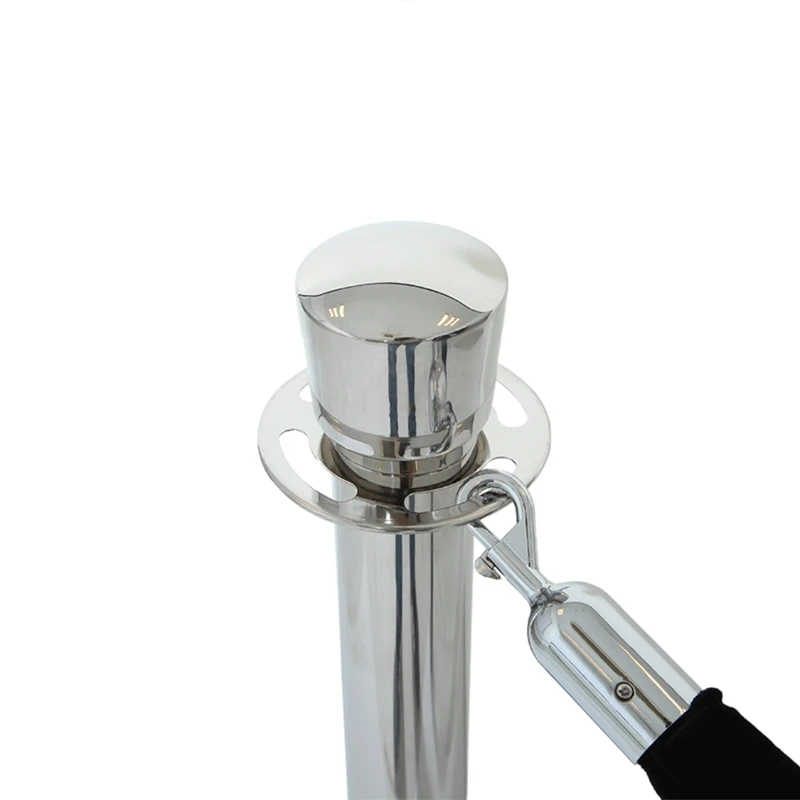 Absperrständer aus Edelstahl, Silber 100 x 35 cm AF610 by Barlife color Svart