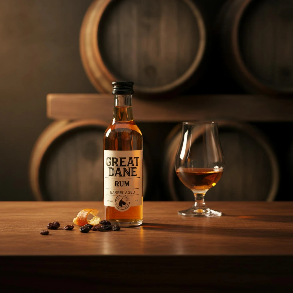 Great Dane Barrel Aged Rum FL 5 70 cl 54506 by GREATDANE color Svart