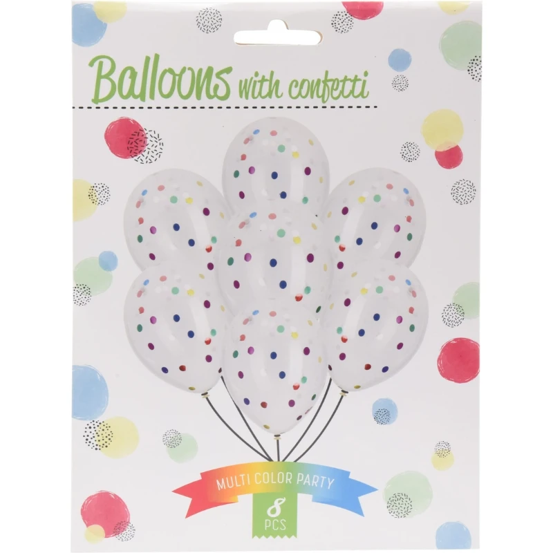 Konfetti-Luftballons 8er-Pack PR2000110 by Koop color Svart