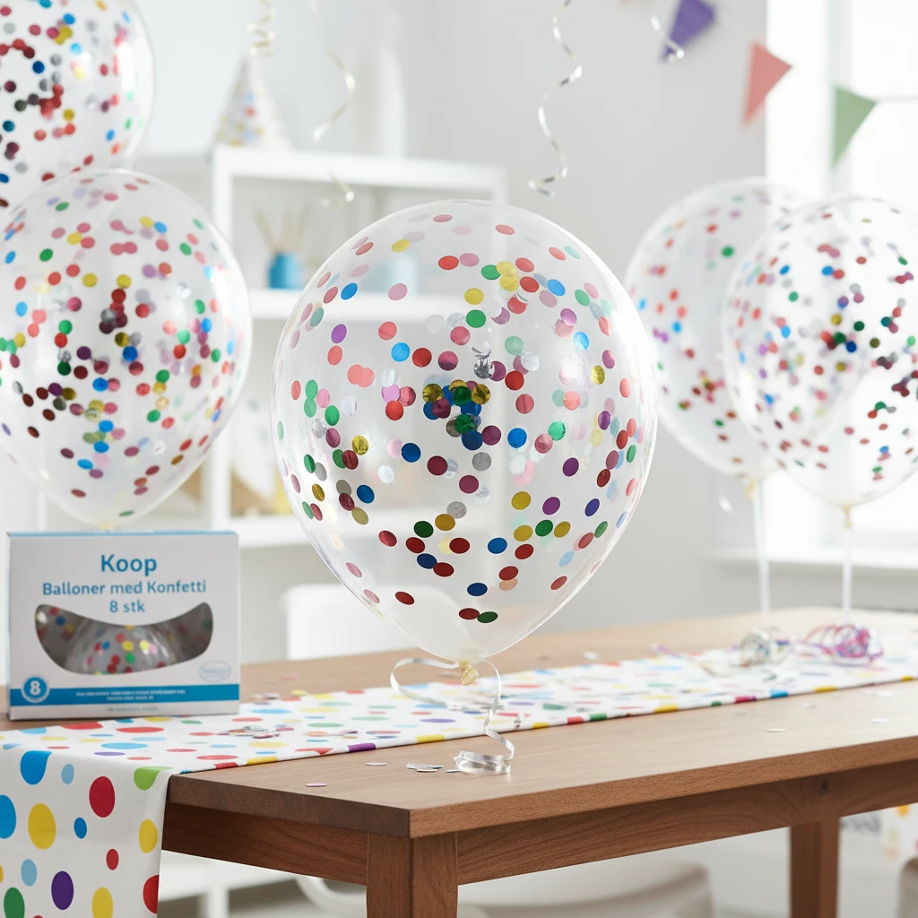 Konfetti-Luftballons 8er-Pack PR2000110 by Koop color Svart
