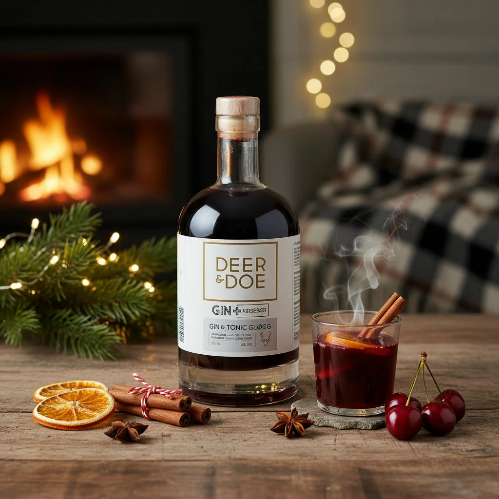 Deer&Doe Gin & Tonic Gløgg mit Kirsche und Gewürzen 70cl 10501  color Svart