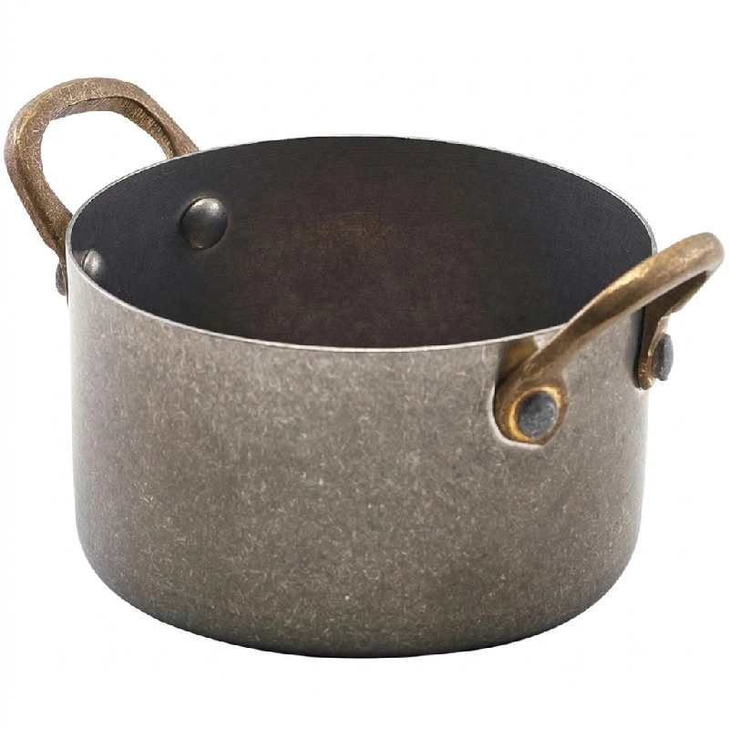 Mini-Kasserolle Vintage-Edelstahl 9 x 5,25 cm 34 cl SCD9V by Genware color Svart