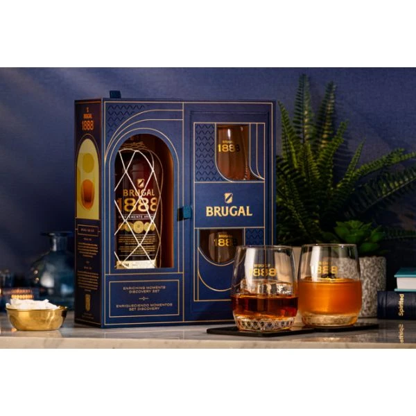 Brugal 1888 Gran Reserva Rum 70 cl mit 2 Gläsern 10440137 by BRUGAL color Svart