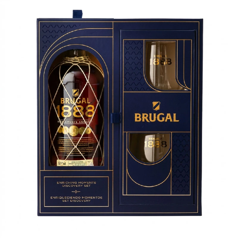 Brugal 1888 Gran Reserva Rum 70 cl mit 2 Gläsern 10440137 by BRUGAL color Svart