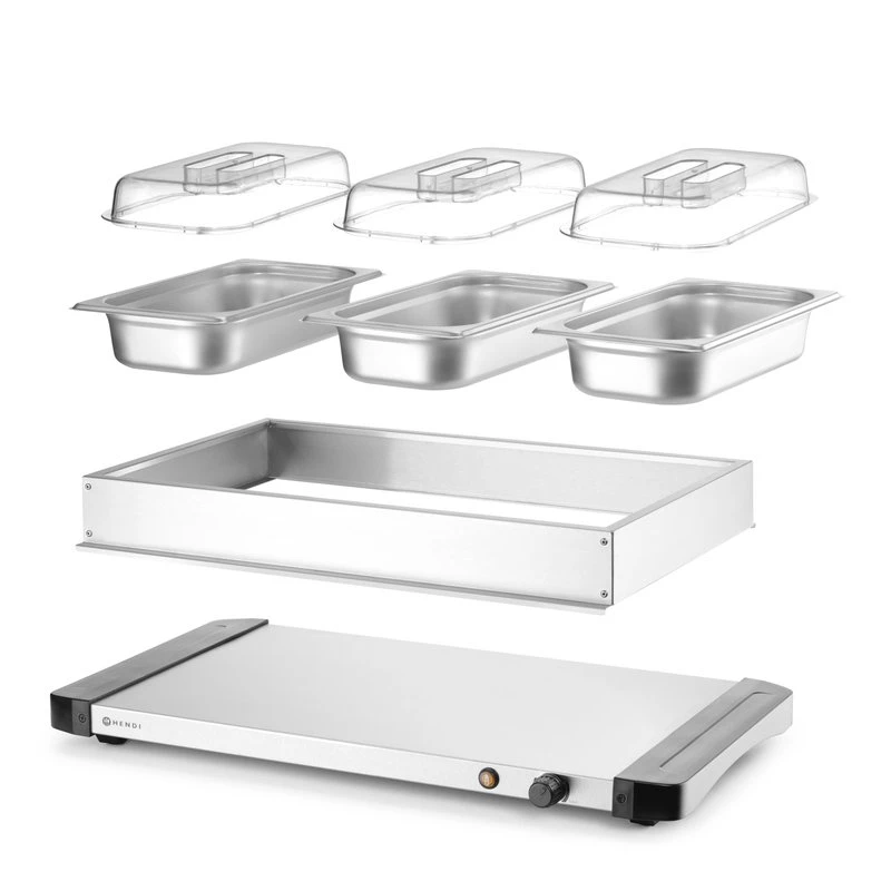 Warmhalteplatte Hendi 40°C bis 75°C - 657x381x(H)161 201749 by Hendi color Silver
