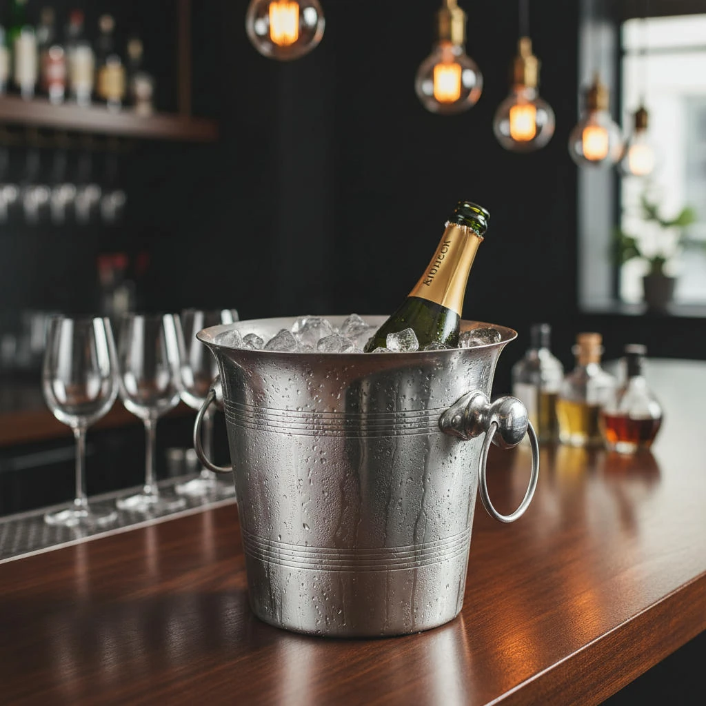 Champagnerkühler aus Aluminium BTBL3508 by Beaumont color Silver