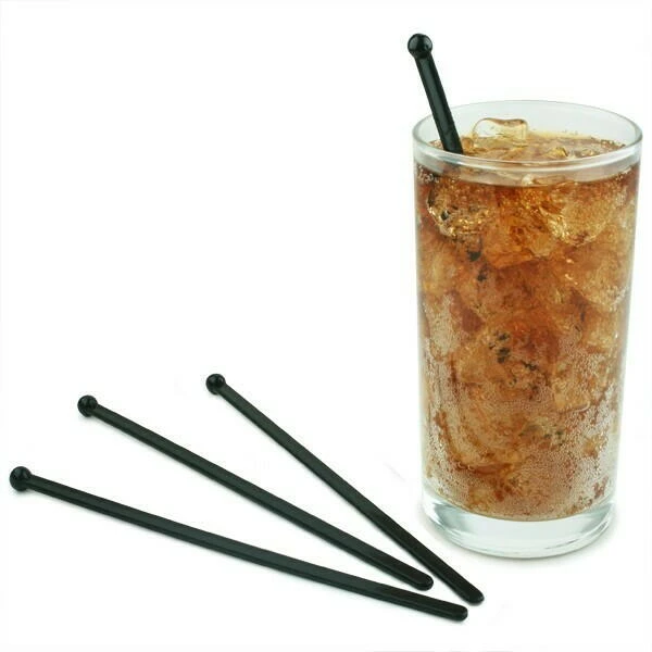 Cocktailrührer BULB 15 cm Schwarz 500 Stück 96-0480  color Svart