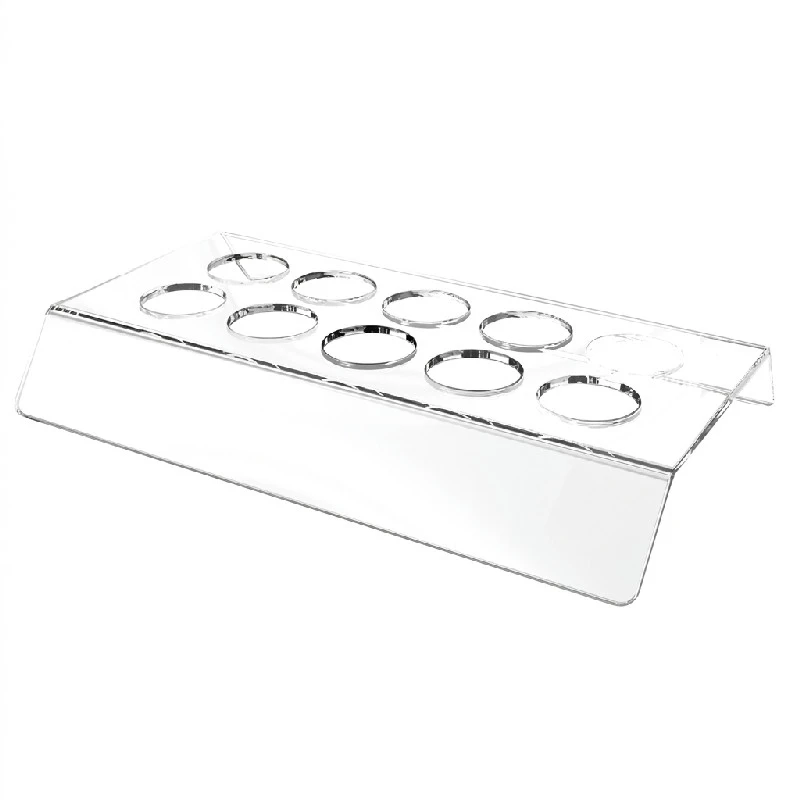 Shot-Tablett aus klarem Polycarbonat für 10 Gläser 600104 by GLASS4EVER color Svart