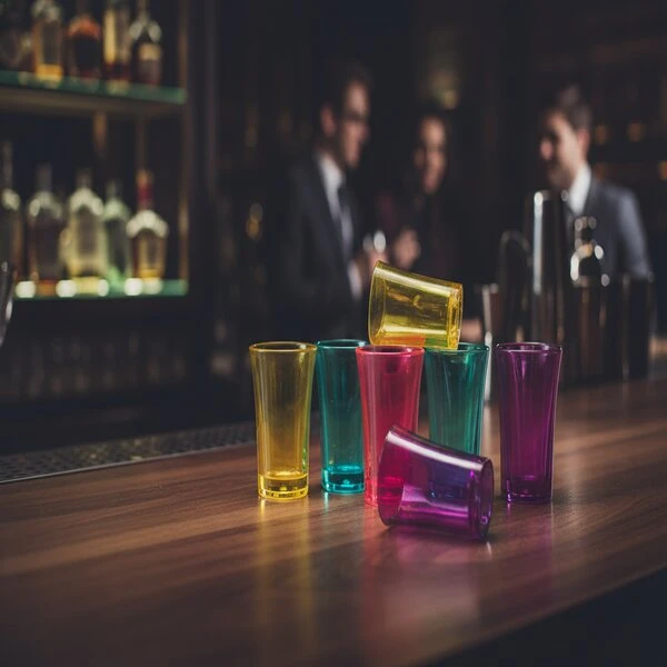 Bunte Shotgläser aus Polycarbonat 100202 by GLASS4EVER color Svart