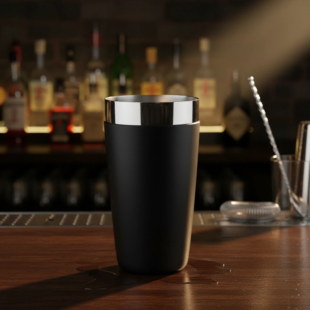 Boston Shaker Becher Schwarz vinylbeschichtet BTBL3672 by Beaumont color Svart