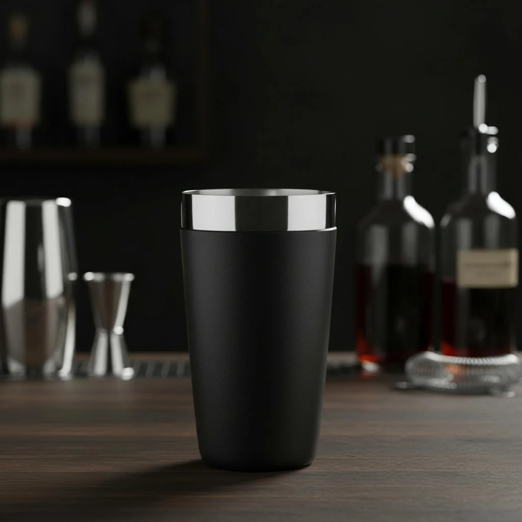 Boston Shaker Becher Schwarz vinylbeschichtet BTBL3672 by Beaumont color Svart