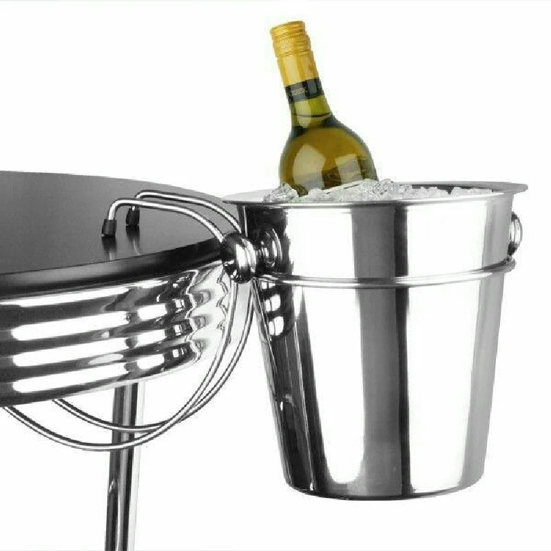 Weinkühler-Halterung aus Edelstahl für den Tisch 9790 by Drink color Silver