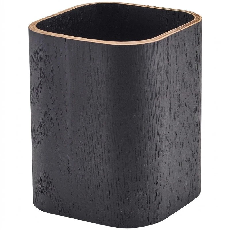 Besteckhalter Holzfurnier Schwarz 9 x 9 x 11cm WVCH-9BK by Genware color Svart