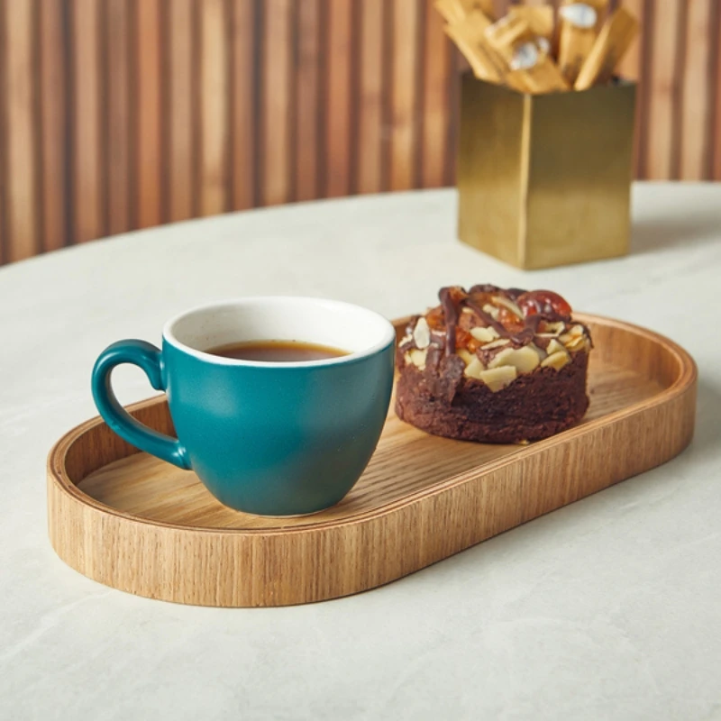 Serviertablett Helles Holzfurnier 23 x 13,8 cm WVT-23L by Genware color Svart