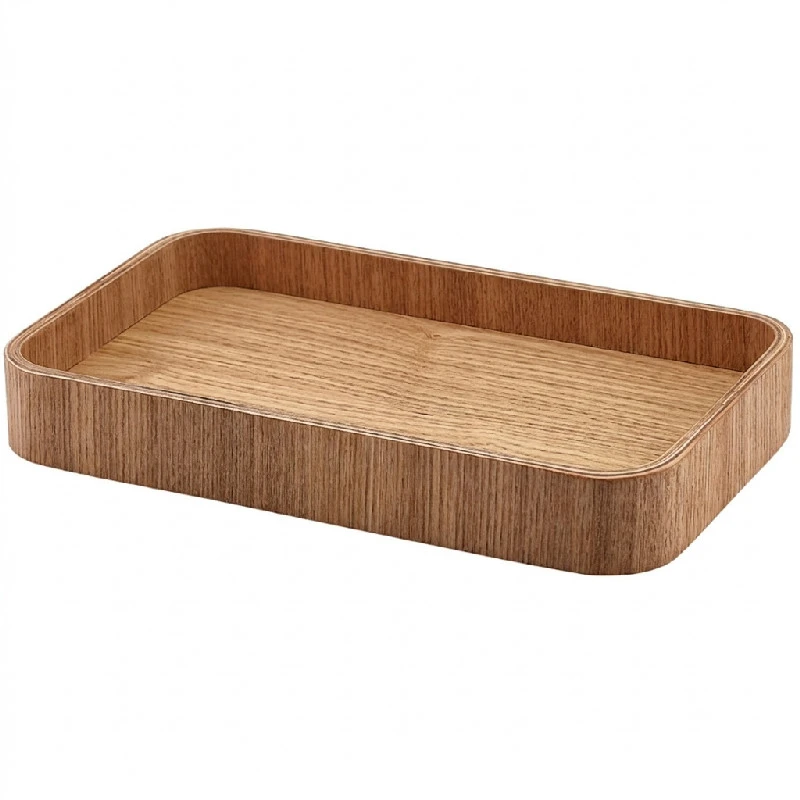 Serviertablett Helles Holzfurnier 23 x 13,8 cm WVT-23L by Genware color Svart