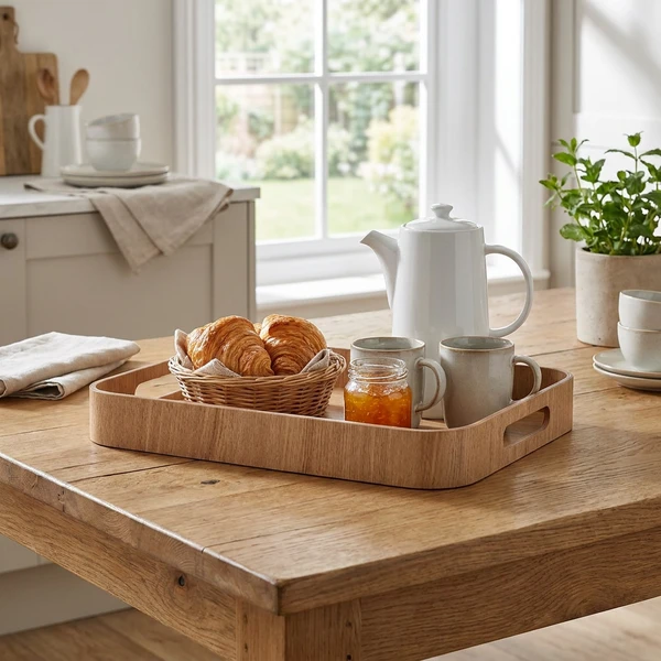 Kellnertablett Helles Holzfurnier 35.5 x 28 cm WVT-B3528L by Genware color Trä